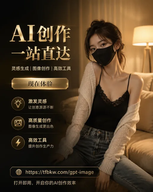 高级黑金风格AI创作平台宣传海报